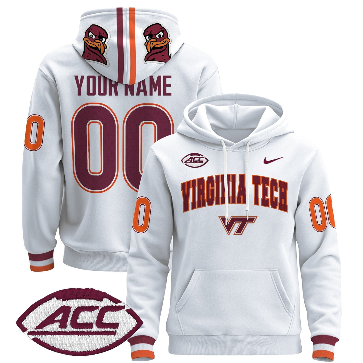 Virginia Tech Hokies 2024 Custom Pullover Hoodie V3