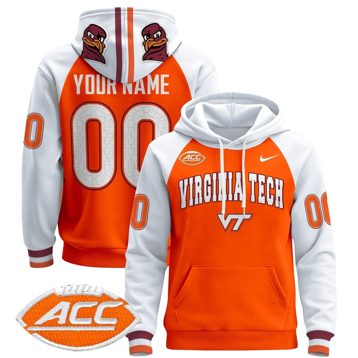Virginia Tech Hokies 2024 Custom Pullover Hoodie V3
