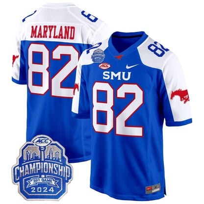 SMU 2024 ACC Championship Patch Game Jersey