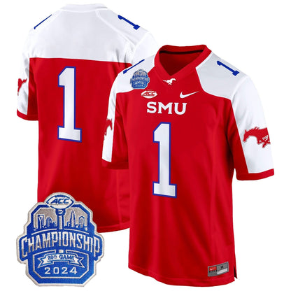 SMU 2024 ACC Championship Patch Game Jersey
