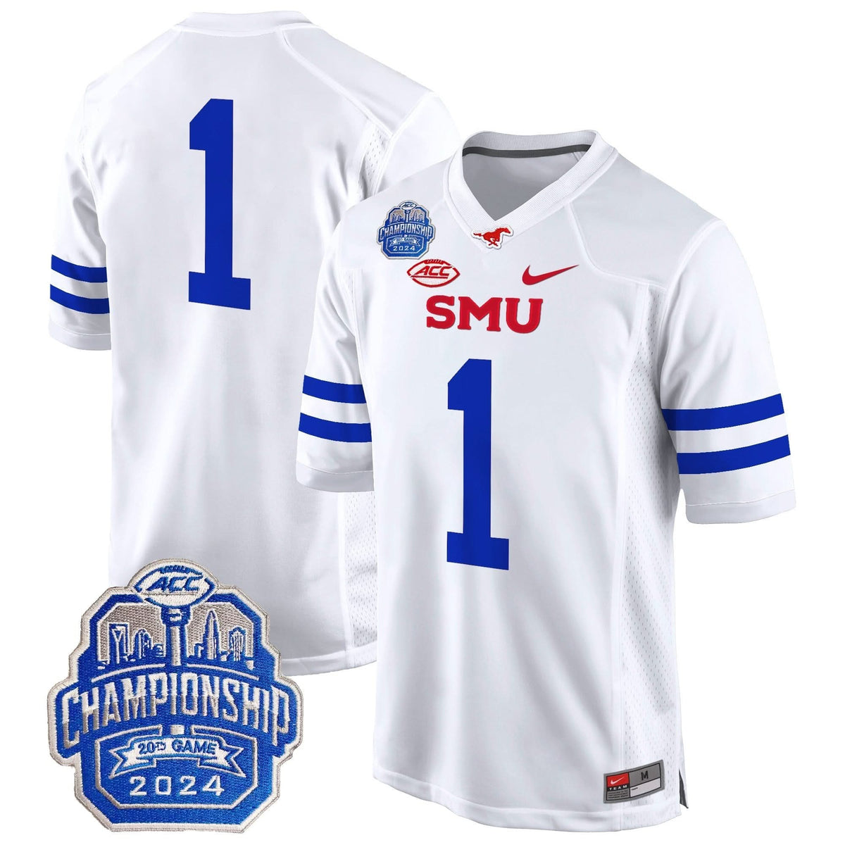 SMU 2024 ACC Championship Patch Game Jersey