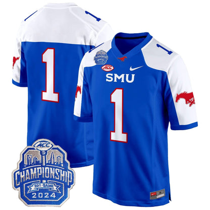 SMU 2024 ACC Championship Patch Game Jersey