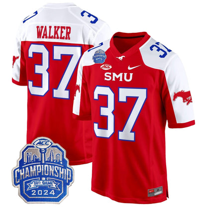 SMU 2024 ACC Championship Patch Game Jersey