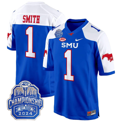 SMU 2024 ACC Championship Patch Game Jersey