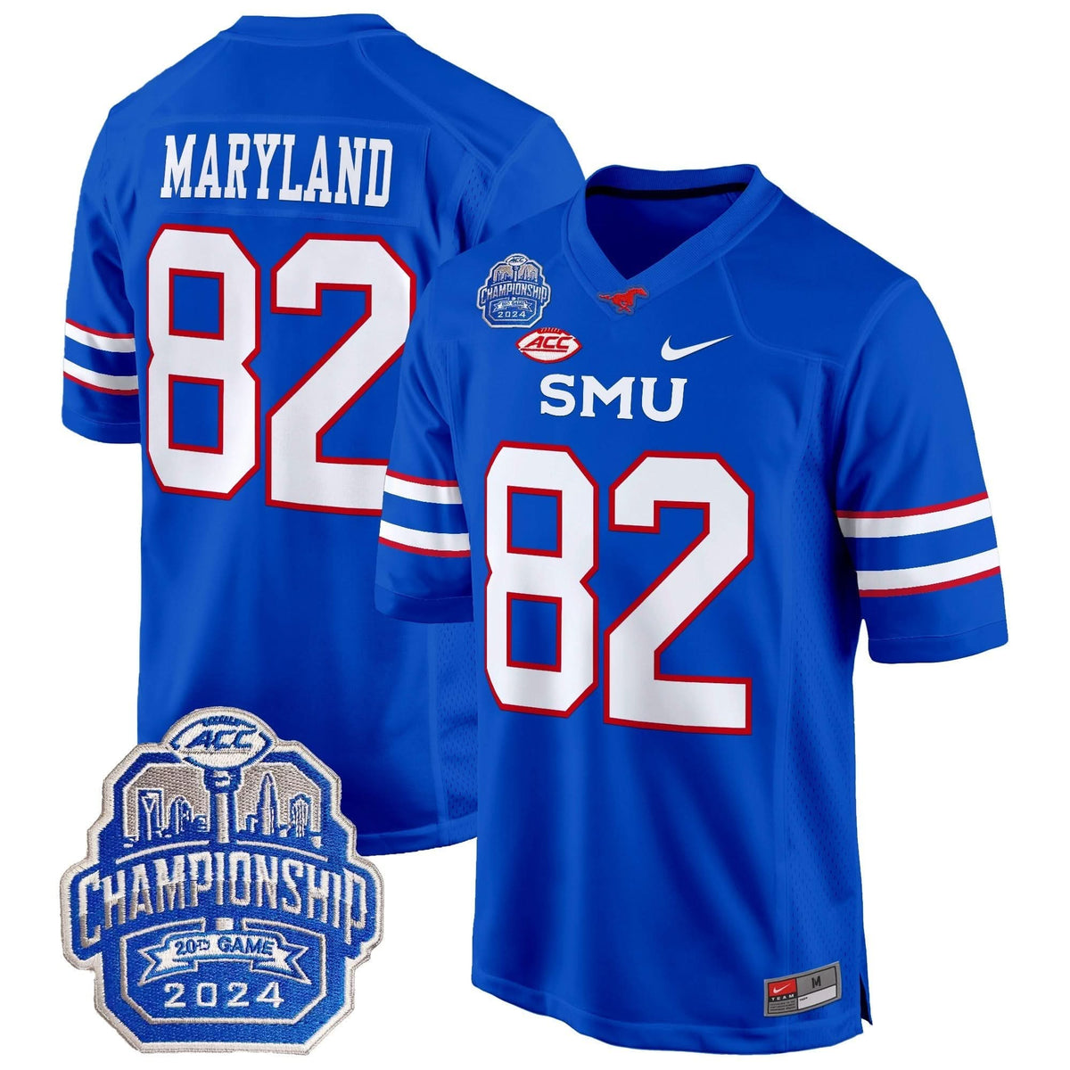 SMU 2024 ACC Championship Patch Game Jersey
