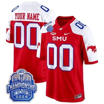 SMU 2024 ACC Championship Patch Game Custom Jersey
