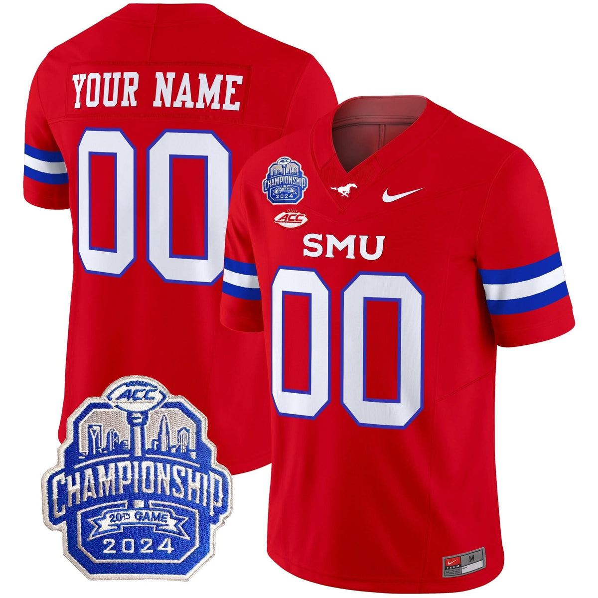 SMU 2024 ACC Championship Patch Vapor Limited Custom Jersey