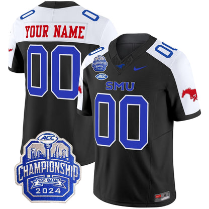 SMU Mustangs 2024 ACC Championship Patch Vapor Limited Custom Jersey - All Stitched