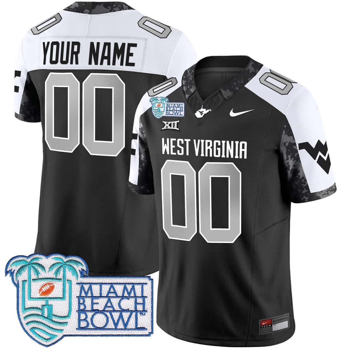 WVM 2025 Miami Beach Bowl Patch Vapor Limited Custom Jersey