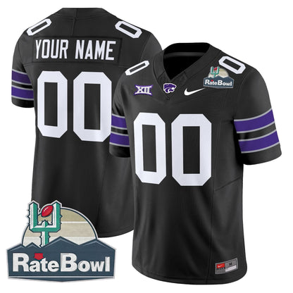 Kansas State Wildcats 2025 Rate Bowl Patch Vapor Limited Custom Jersey