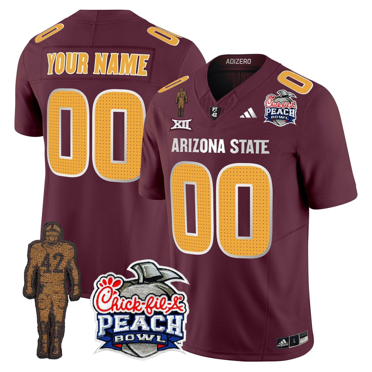 SD Pat Tillman & Peach Bowl Patch Vapor Limited Custom Jersey V2