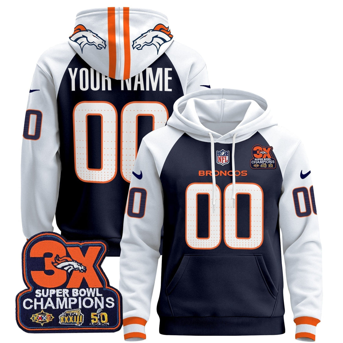 Denver Broncos 2025 Custom Pullover Hoodie