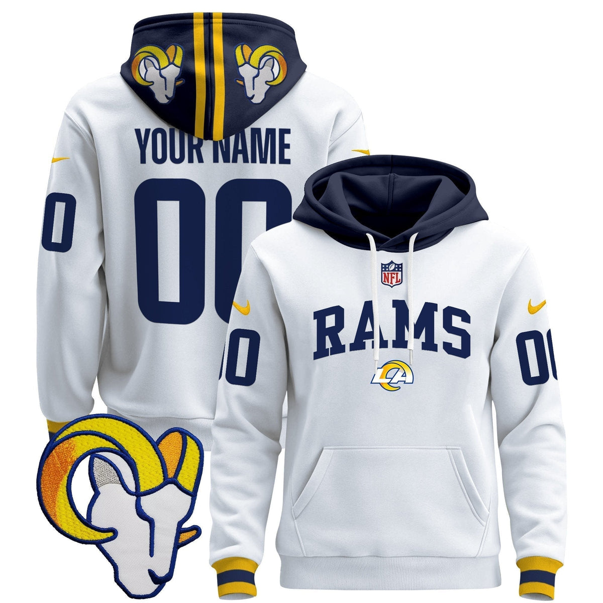 Los Angeles Rams 2024 Custom Pullover Hoodie V2