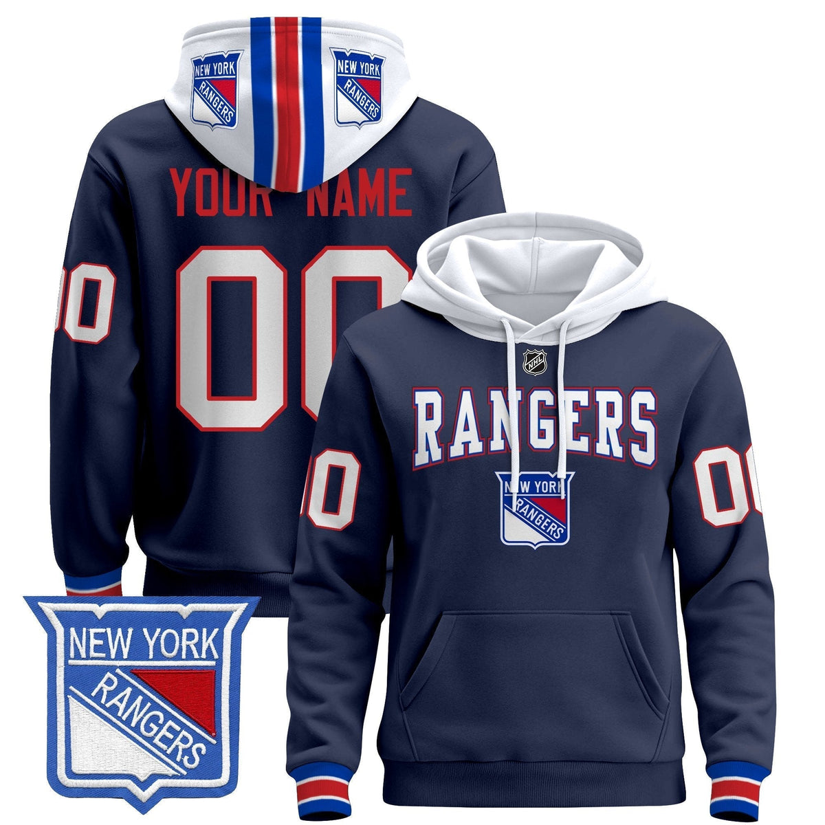 New York Rangers 2024 Custom Pullover Hoodie