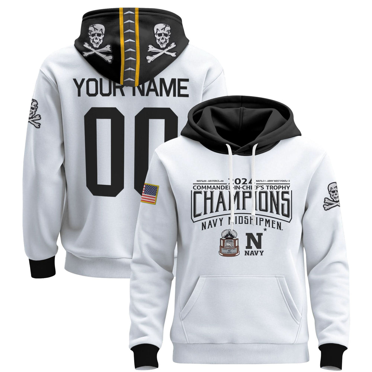 NM 2024 Commander-In-Chief's Trophy Champions Patch Custom Pullover Hoodie - All Printed