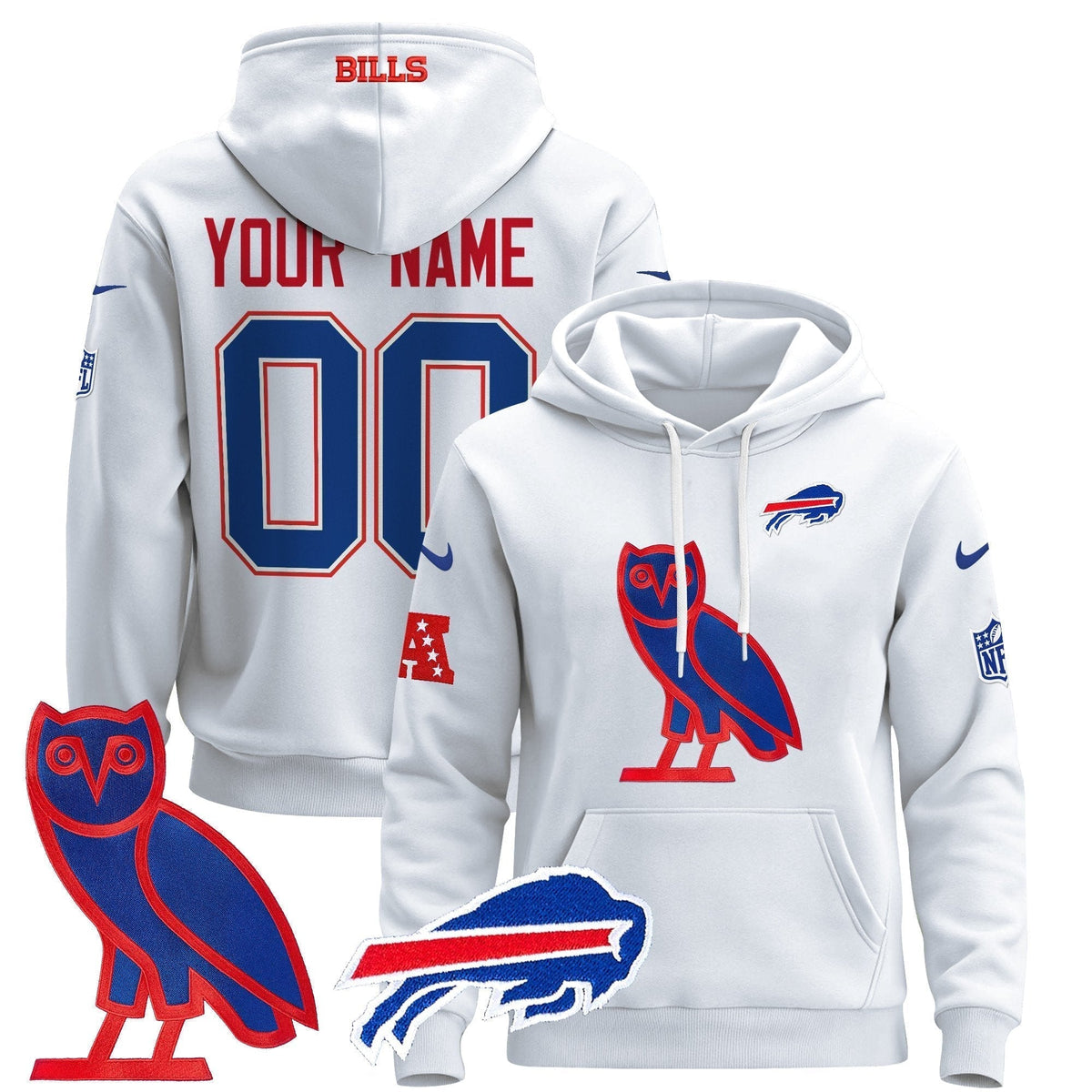 Buffalo Bills OVO 2024 Custom Pullover Hoodie