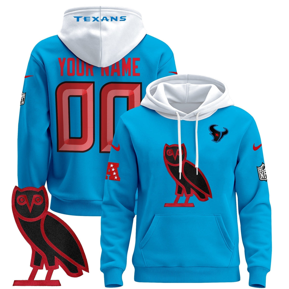 Houston Texans OVO 2024 Custom Pullover Hoodie