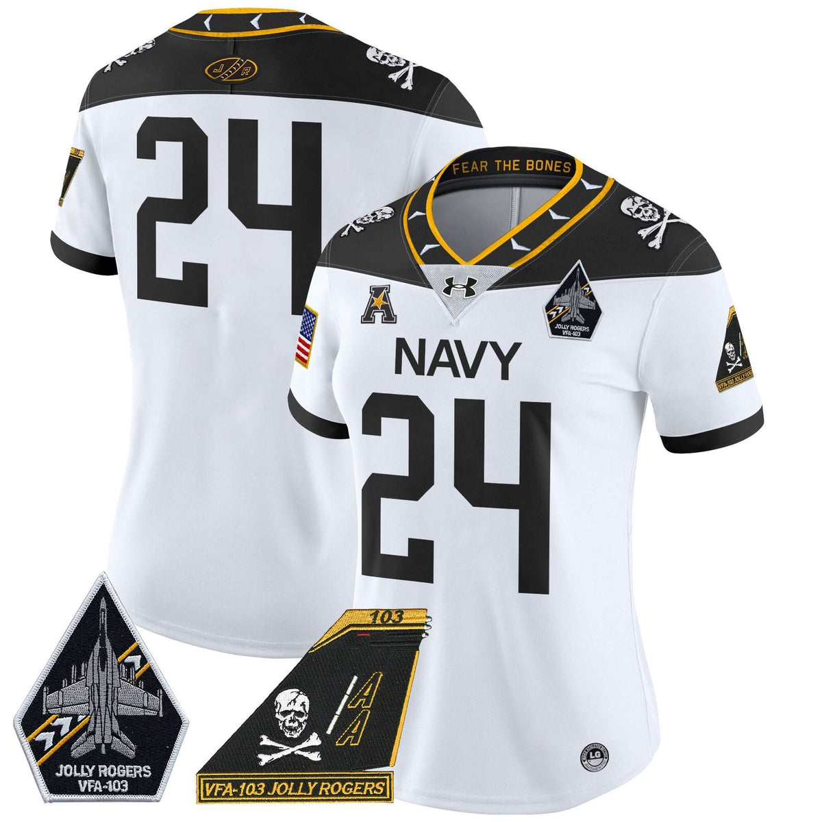 Women's NM 2024 Jolly Rogers Patch Vapor Limited Jersey - Stitched