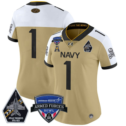Women's NM 2025 Armed Forces Bowl Patch Vapor Limited Jersey - Stitched