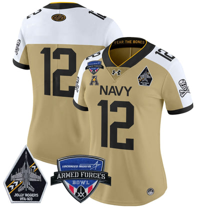 Women's NM 2025 Armed Forces Bowl Patch Vapor Limited Jersey - Stitched
