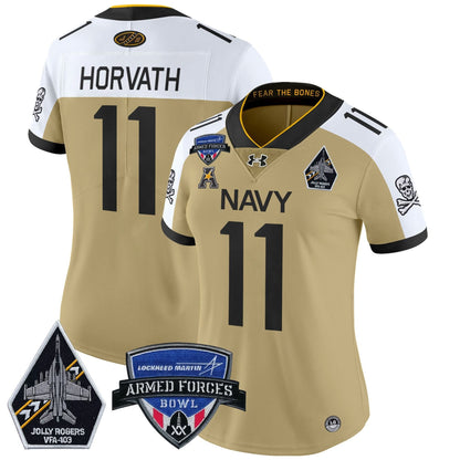 Women's NM 2025 Armed Forces Bowl Patch Vapor Limited Jersey - Stitched