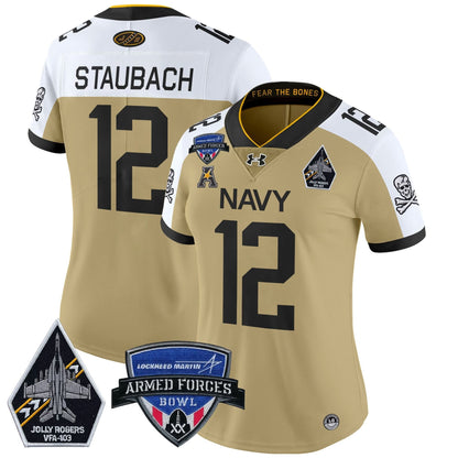 Women's NM 2025 Armed Forces Bowl Patch Vapor Limited Jersey - Stitched