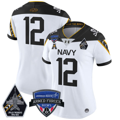 Women's NM 2025 Armed Forces Bowl Patch Vapor Limited Jersey - Stitched