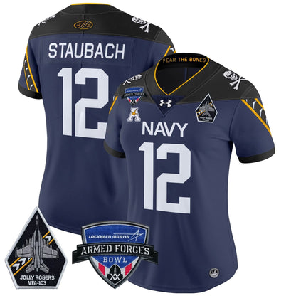 Women's NM 2025 Armed Forces Bowl Patch Vapor Limited Jersey - Stitched