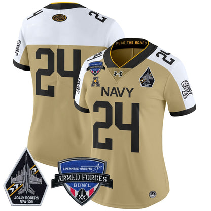 Women's NM 2025 Armed Forces Bowl Patch Vapor Limited Jersey - Stitched