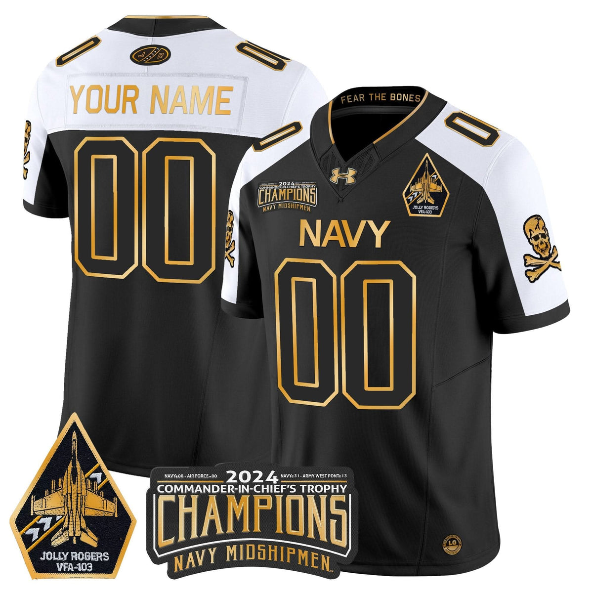 NM 2024 Commander-In-Chief's Trophy Champions Patch Gold Vapor Limited Custom Jersey