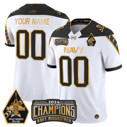 NM 2024 Commander-In-Chief's Trophy Champions Patch Gold Vapor Limited Custom Jersey