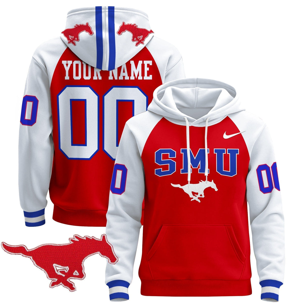 SMU Mustangs 2024 Custom Pullover Hoodie V2