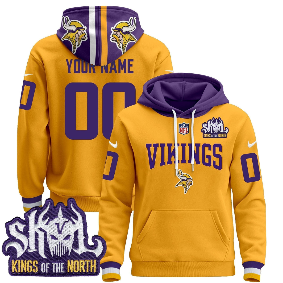 Minnesota Vikings 2025 Custom Pullover Hoodie V2