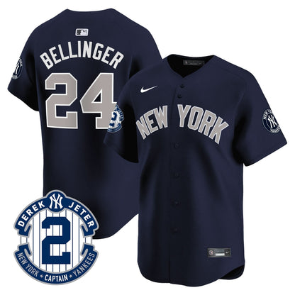 Men's Yankees Derek Jeter Patch Vapor Premier Limited Jersey - All Stitched