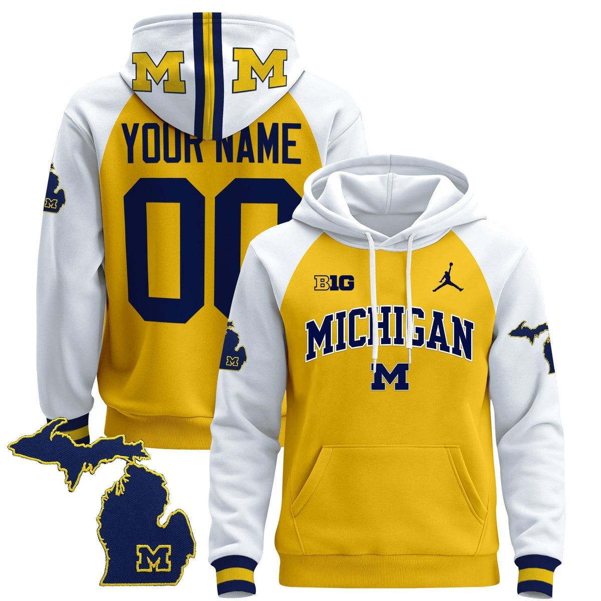 Michigan Wolverines 2024 Custom Pullover Hoodie V2