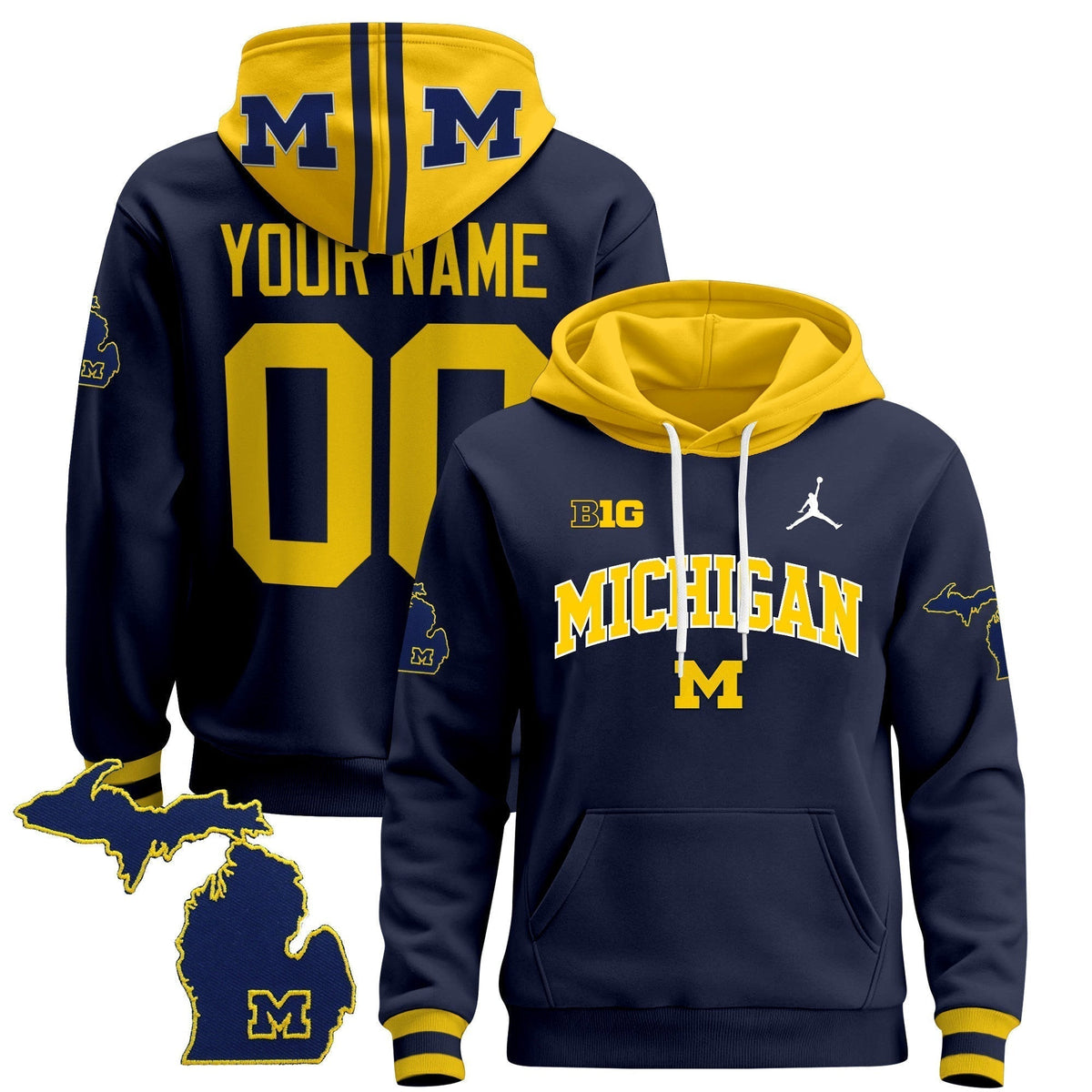 Michigan Wolverines 2024 Custom Pullover Hoodie V2