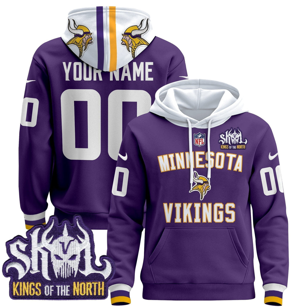 Minnesota Vikings 2024 Custom Pullover Hoodie V4
