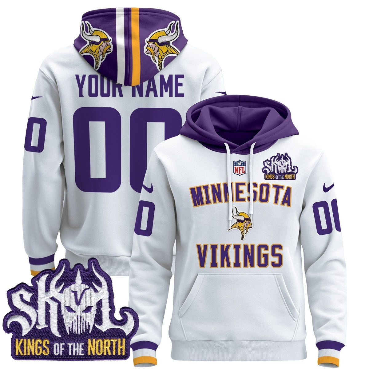 Minnesota Vikings 2024 Custom Pullover Hoodie V4