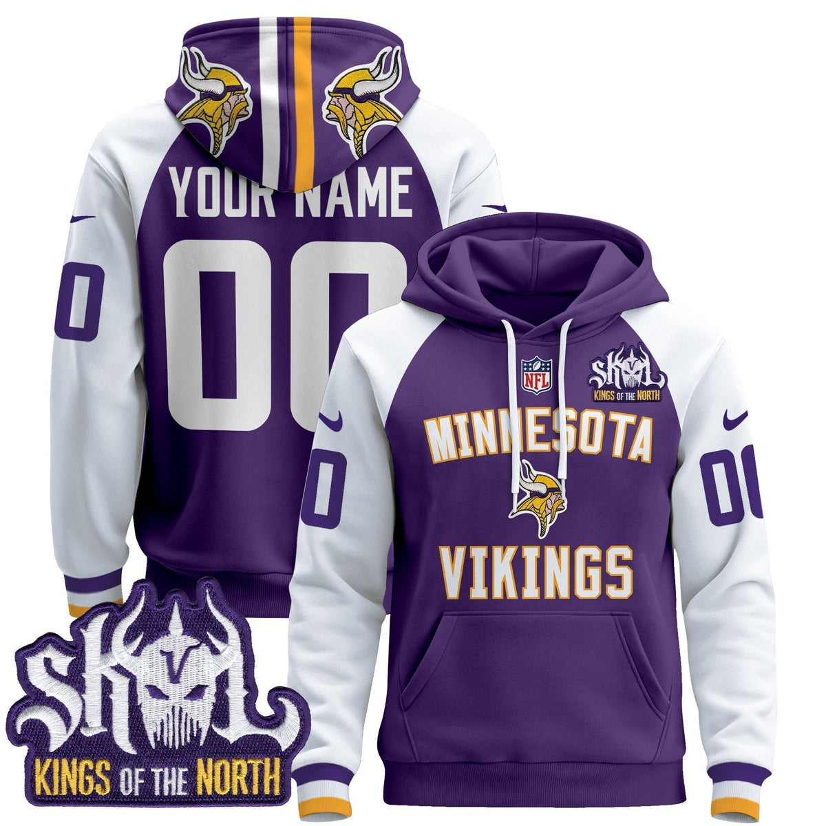 Minnesota Vikings 2024 Custom Pullover Hoodie V4