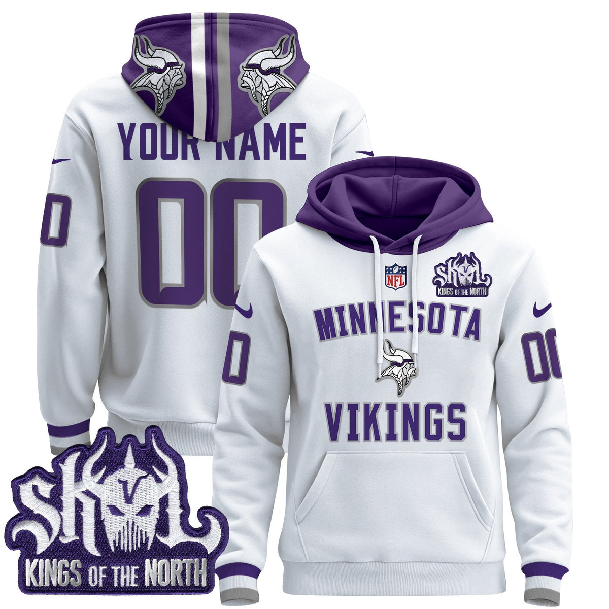 Minnesota Vikings 2024 Custom Pullover Hoodie V4
