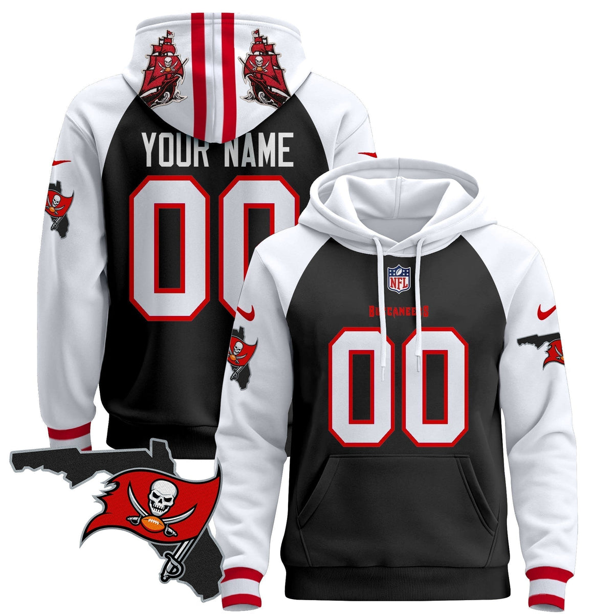 Buccaneers Florida Patch Custom Pullover Hoodie