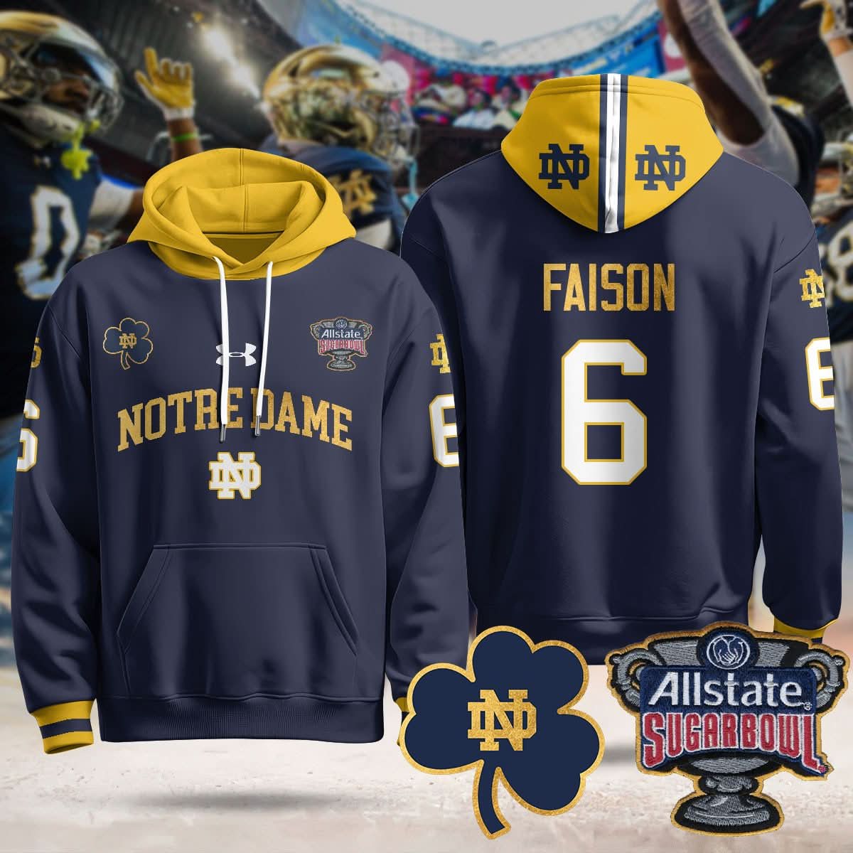 NDFI Allstate Sugar Bowl Hoodie - Stitched
