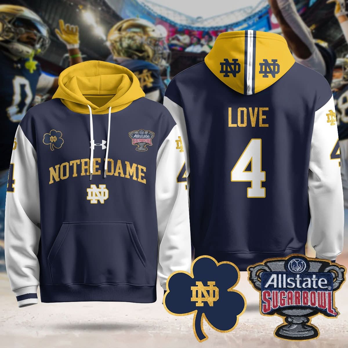NDFI Allstate Sugar Bowl Hoodie - Stitched