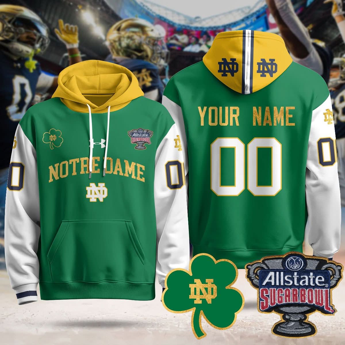 Custom NDFI Allstate Sugar Bowl Hoodie - Stitched