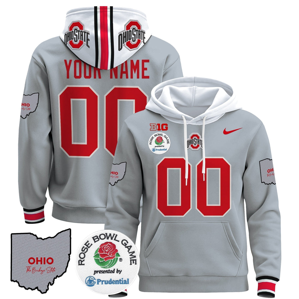Ohio State Buckeyes Rose Bowl Custom Pullover Hoodie