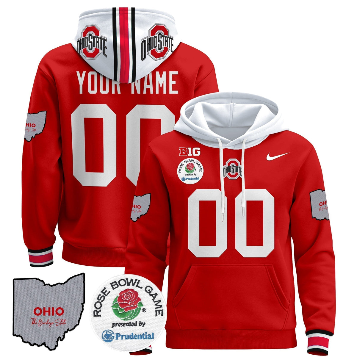 Ohio State Buckeyes Rose Bowl Custom Pullover Hoodie