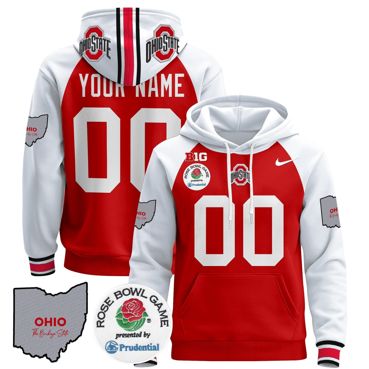 Ohio State Buckeyes Rose Bowl Custom Pullover Hoodie