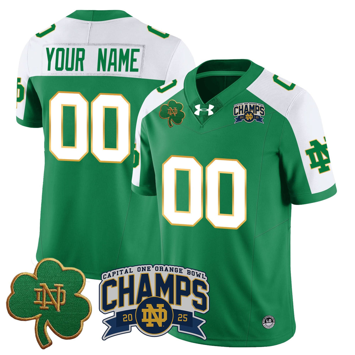 Custom Notre Dame Fighting Irish 2025 Orange Bowl Champions Jersey N6 - All Stitched