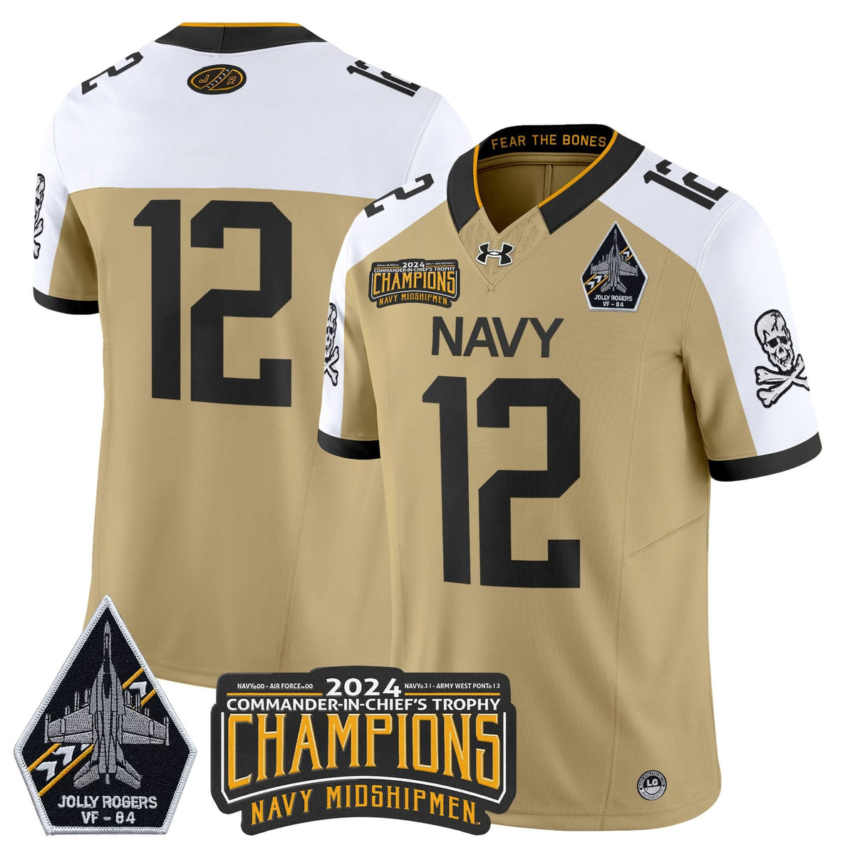 NM 2024 Jolly Rogers VF-84 & Commander-In-Chief's Trophy Champions Patch Vapor Limited Jersey