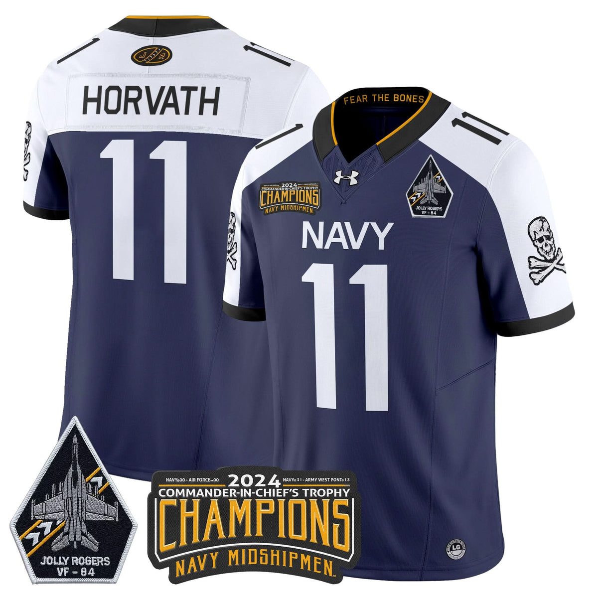 NM 2024 Jolly Rogers VF-84 & Commander-In-Chief's Trophy Champions Patch Vapor Limited Jersey